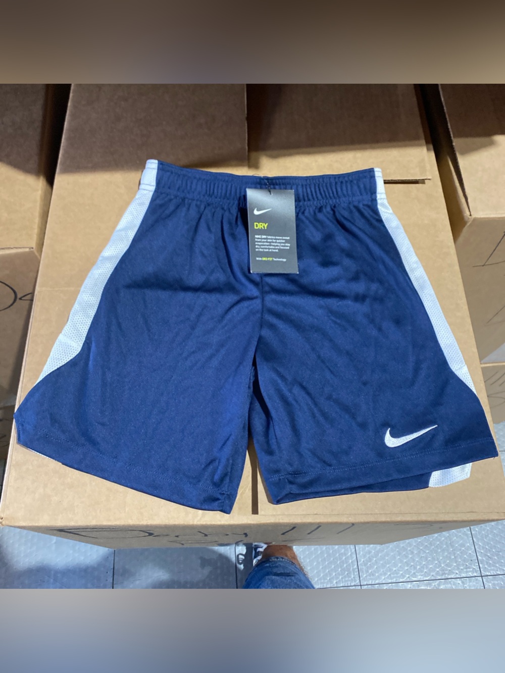 Bundle of 2 For 25$ Nike Dri-FIT Kids Hertha II Shorts Navy White Athletic NWT
